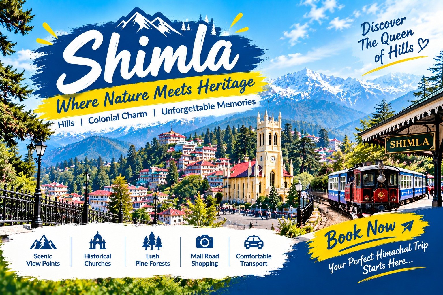 Toy train, colonial charm, and Mall Road in Shimla – Travel with HimParisar Tours & Travels